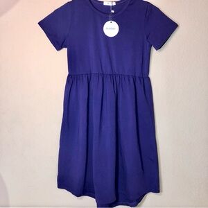 Arshiner Highlow Girl’s Purple A-line Dress, NWT, 95% Cotton, Stretchy, Modest